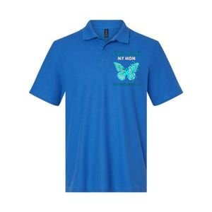 Butterfly I Wear Teal For My Mom Interstitial Cystitis Gift Softstyle Adult Sport Polo