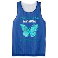 Butterfly I Wear Teal For My Mom Interstitial Cystitis Gift Mesh Reversible Basketball Jersey Tank