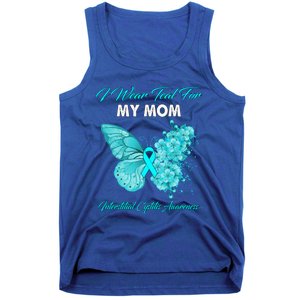 Butterfly I Wear Teal For My Mom Interstitial Cystitis Gift Tank Top