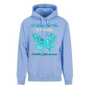 Butterfly I Wear Teal For My Mom Interstitial Cystitis Gift Unisex Surf Hoodie