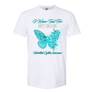 Butterfly I Wear Teal For My Mom Interstitial Cystitis Gift Softstyle CVC T-Shirt