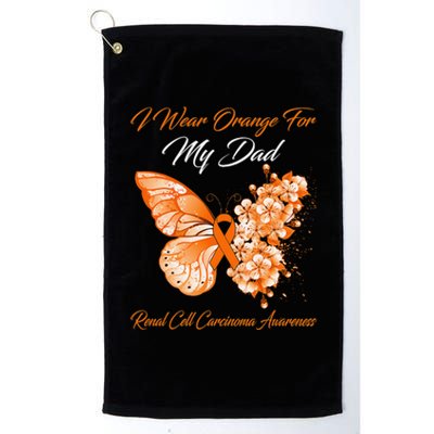 Butterfly I Wear Orange For My Dad Renal Cell Carcinoma Platinum Collection Golf Towel