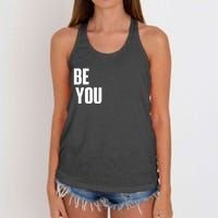 Believe In Yourself Motivational Quote Inspiration Positive Women's Knotted Racerback Tank