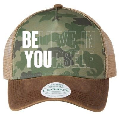 Believe In Yourself Motivational Quote Inspiration Positive Legacy Tie Dye Trucker Hat