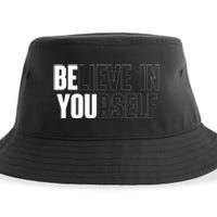 Believe In Yourself Motivational Quote Inspiration Positive Sustainable Bucket Hat