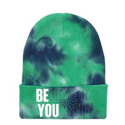 Believe In Yourself Motivational Quote Inspiration Positive Tie Dye 12in Knit Beanie