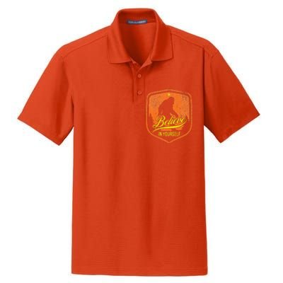 Believe In Yourself Motivational Sasquatch Dry Zone Grid Polo