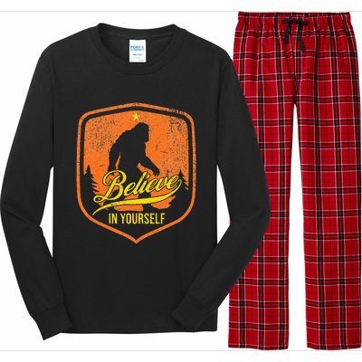 Believe In Yourself Motivational Sasquatch Long Sleeve Pajama Set