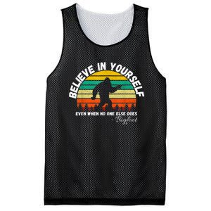 Believe In Yourself Even When No One Else Does Funny Bigfoot Mesh Reversible Basketball Jersey Tank