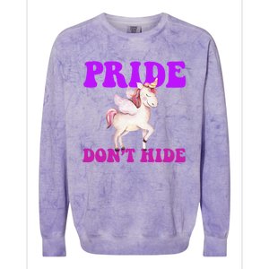 Believe In Your : Pride DonT Hide Unicorn Lgbtq+ Cute Gift Colorblast Crewneck Sweatshirt