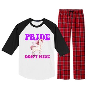 Believe In Your : Pride DonT Hide Unicorn Lgbtq+ Cute Gift Raglan Sleeve Pajama Set