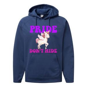 Believe In Your : Pride DonT Hide Unicorn Lgbtq+ Cute Gift Performance Fleece Hoodie