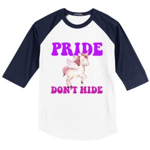 Believe In Your : Pride DonT Hide Unicorn Lgbtq+ Cute Gift Baseball Sleeve Shirt