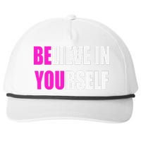 Believe In Yourself Motivational Inspirational Novelty Item Snapback Five-Panel Rope Hat