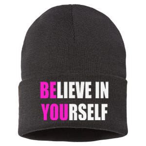 Believe In Yourself Motivational Inspirational Novelty Item Sustainable Knit Beanie