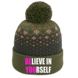 Believe In Yourself Motivational Inspirational Novelty Item The Baniff Cuffed Pom Beanie