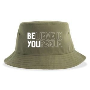 Believe In Yourself Positive Message Saying Inspirational Gift Sustainable Bucket Hat