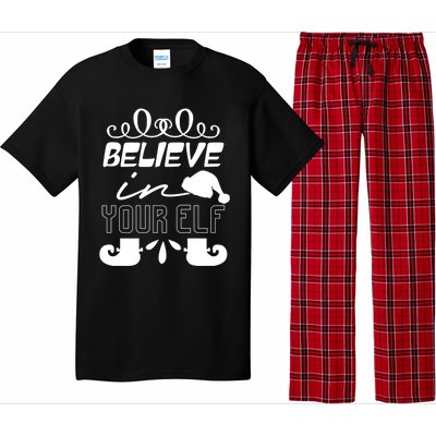 Believe In Your Elf Funny Christmas Gift Pajama Set