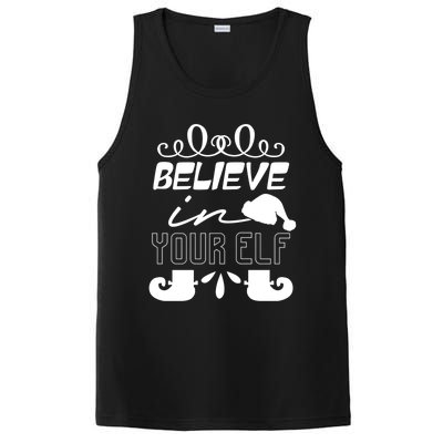 Believe In Your Elf Funny Christmas Gift PosiCharge Competitor Tank