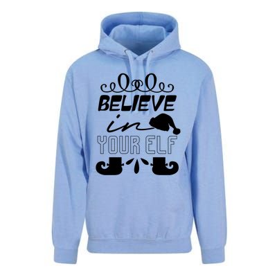 Believe In Your Elf Funny Christmas Gift Unisex Surf Hoodie