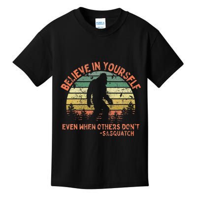 Believe In Yourself Sasquatch Funny Motivational Bigfoot Kids T-Shirt