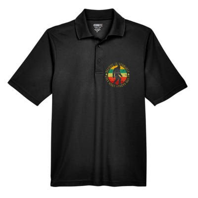 Believe In Yourself Sasquatch Funny Motivational Bigfoot Men's Origin Performance Piqué Polo