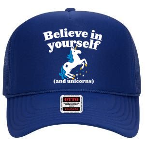 Believe In Yourself High Crown Mesh Back Trucker Hat