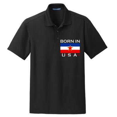 Born In Yugoslavia Funny Yugoslavia Balkans Dry Zone Grid Polo