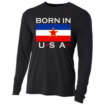 Born In Yugoslavia Funny Yugoslavia Balkans Cooling Performance Long Sleeve Crew