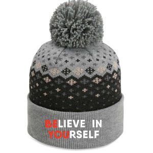 Believe In Yourself Motivation Great Gift The Baniff Cuffed Pom Beanie