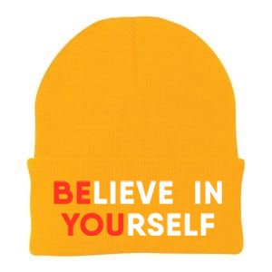 Believe In Yourself Motivation Great Gift Knit Cap Winter Beanie