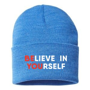 Believe In Yourself Motivation Great Gift Sustainable Knit Beanie