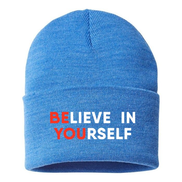 Believe In Yourself Motivation Great Gift Sustainable Knit Beanie