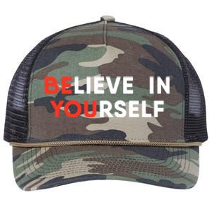 Believe In Yourself Motivation Great Gift Retro Rope Trucker Hat Cap