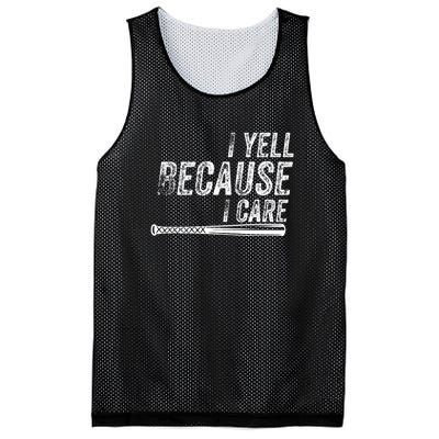 Baseball I Yell Because I Care Funny Mesh Reversible Basketball Jersey Tank