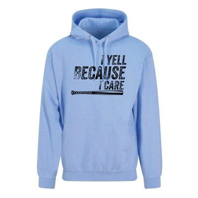 Baseball I Yell Because I Care Funny Unisex Surf Hoodie