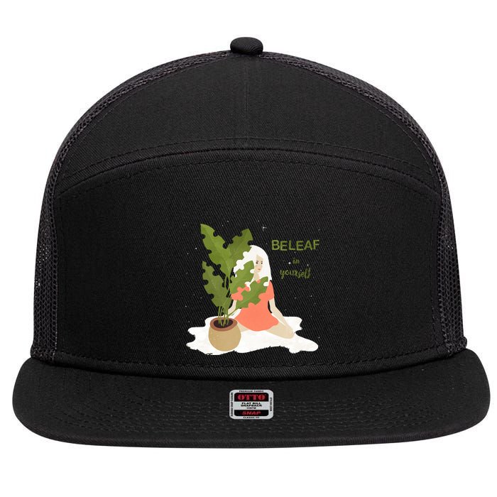 Beleaf In Yourself 7 Panel Mesh Trucker Snapback Hat
