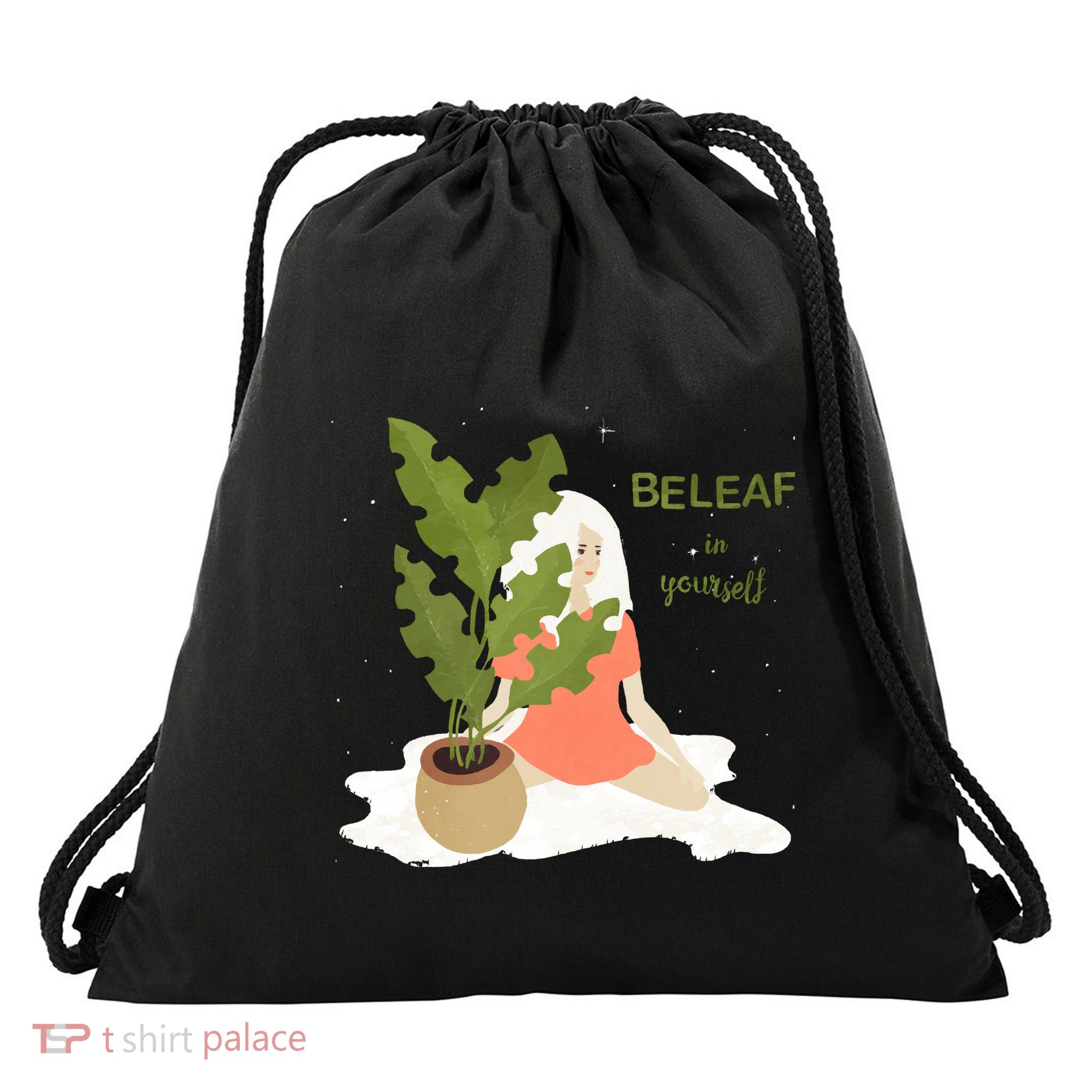 Beleaf In Yourself Drawstring Bag