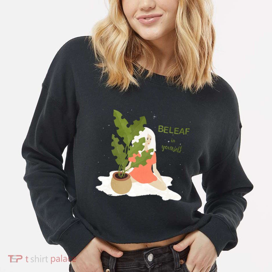 Beleaf In Yourself Cropped Pullover Crew
