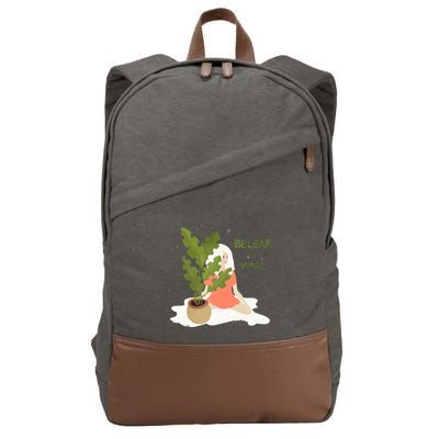Beleaf In Yourself Cotton Canvas Backpack