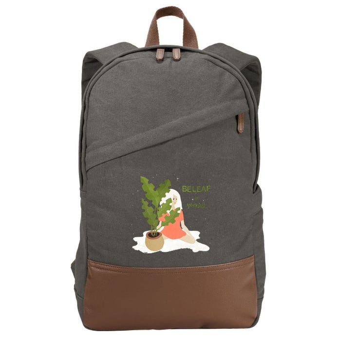 Beleaf In Yourself Cotton Canvas Backpack