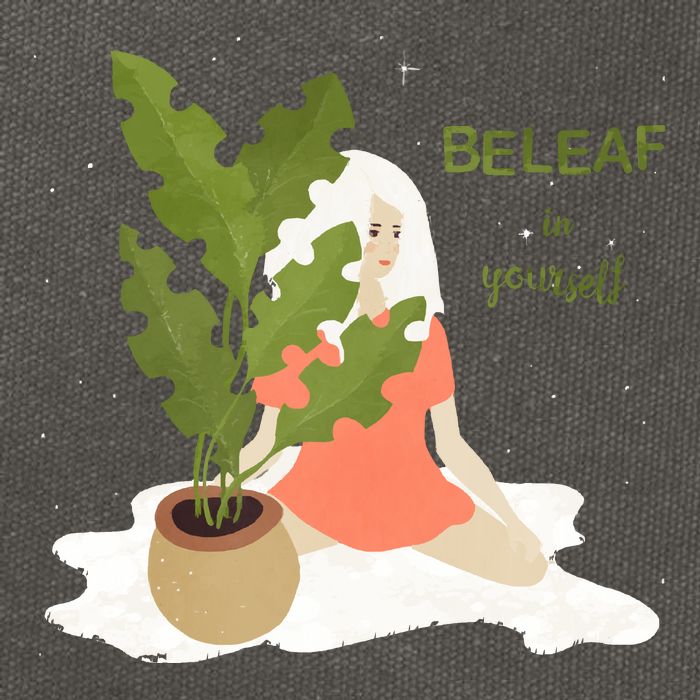 Beleaf In Yourself Cotton Canvas Backpack