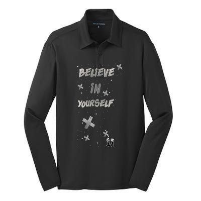 Believe In Yourself Silk Touch Performance Long Sleeve Polo