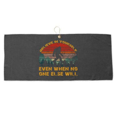 Believe In Yourself Even When No One Else Will Bigfoot Large Microfiber Waffle Golf Towel