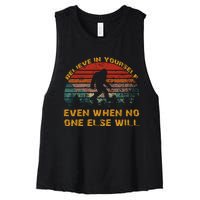 Believe In Yourself Even When No One Else Will Bigfoot Women's Racerback Cropped Tank