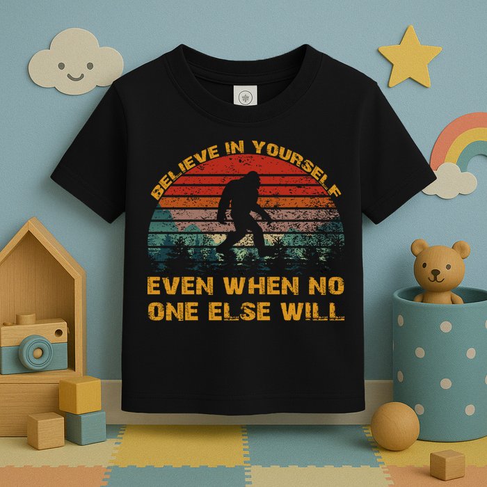 Believe In Yourself Even When No One Else Will Bigfoot Toddler T-Shirt