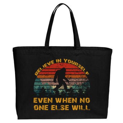 Believe In Yourself Even When No One Else Will Bigfoot Cotton Canvas Jumbo Tote