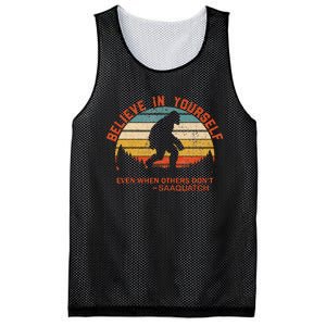 Believe In Yourself Sasquatch Motivational Quote Positive Mesh Reversible Basketball Jersey Tank