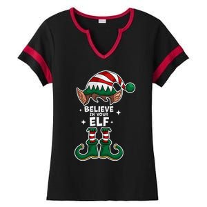 Believe In Your Gift Funny Christmas Matching Family Meaningful Gift Ladies Halftime Notch Neck Tee