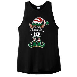 Believe In Your Gift Funny Christmas Matching Family Meaningful Gift Ladies PosiCharge Tri-Blend Wicking Tank